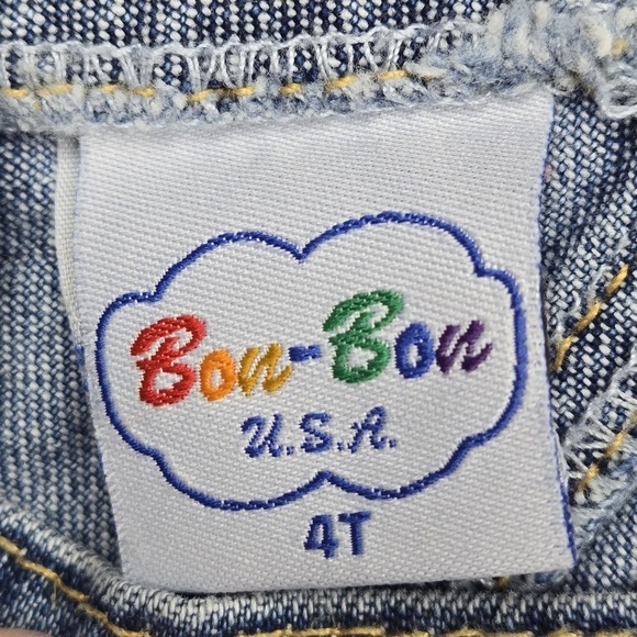 Vintage Bon Bon USA Girl's 4T Overalls Denim Blue 100% Cotton Cowgirl‎ Western - Picture 10 of 10